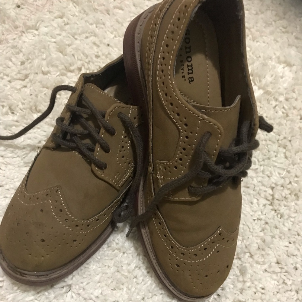 Sonoma Boys Shoes Brown Memory Foam Lace Up Round Toe Low Top